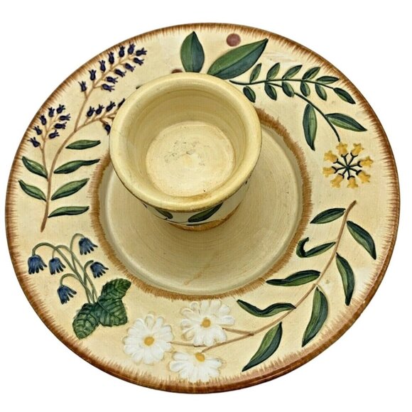 Yankee Candle Matching Floral Tea Light & 8" Inch Plate Set - Picture 1 of 9